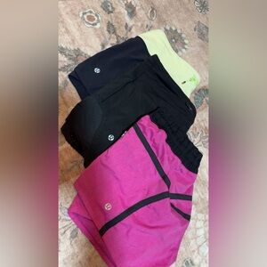 Women’s Lululmeon Running Shorts Swift Speed Tracker Shorts 3 Pairs